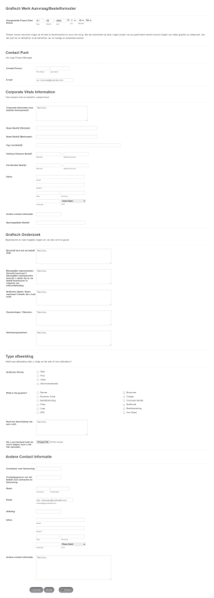 Grafisch Werk Aanvraag/Bestelformulier Form Template