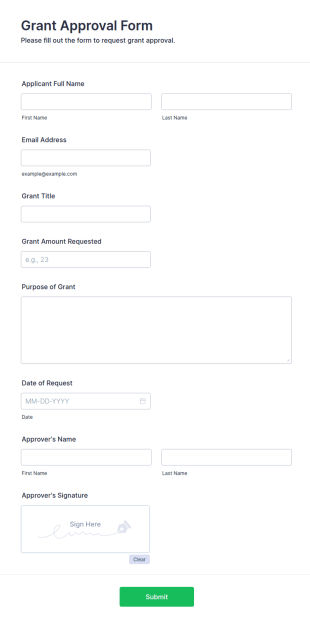 Grant Approval Form Template