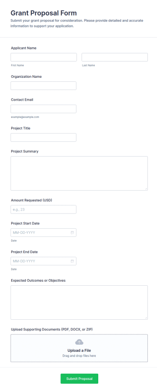 Grant Proposal Form Template