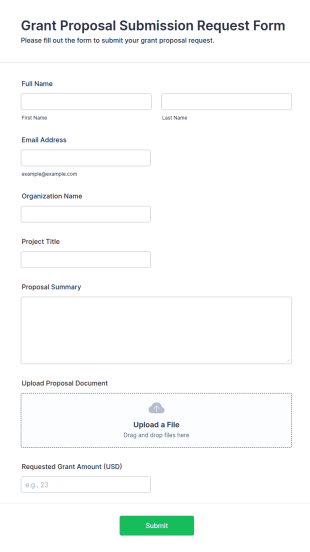 Grant Proposal Submission Request Form Template