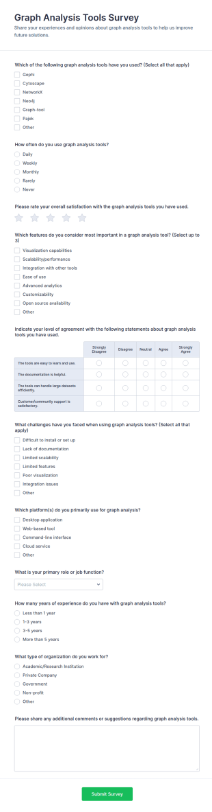 Graph Analysis Tools Survey Form Template