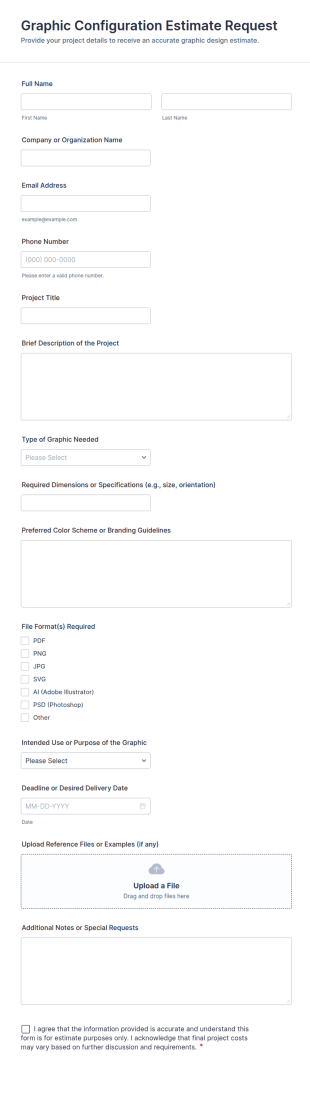 Graphic Configuration Estimate Request Form Template