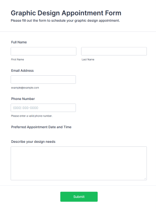 Graphic Design Appointment Form Template
