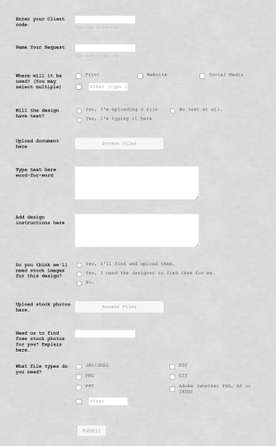 Graphic Design Request Template Form Template