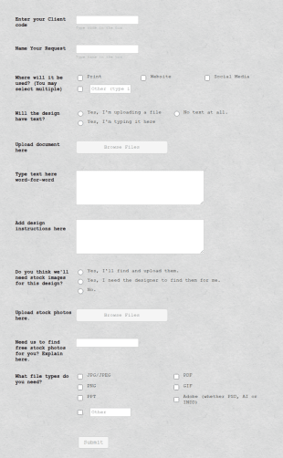 Graphic Design Request Template