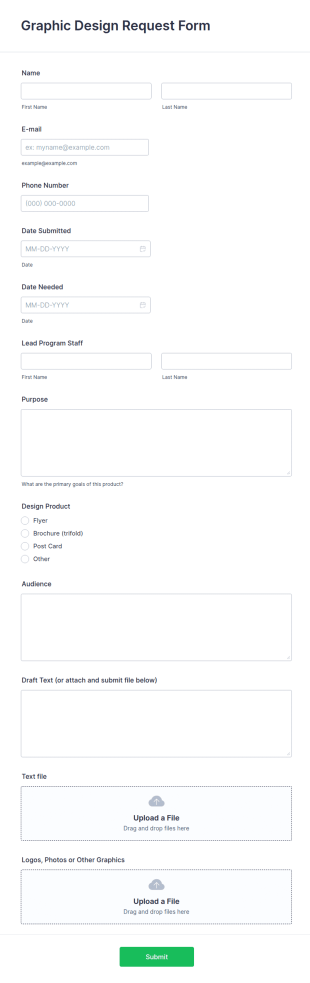 Graphic Design Request Form Template