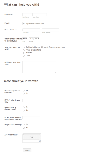 Graphic Designer Contact Form Template