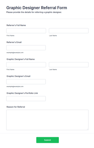 Graphic Designer Referral Form Template