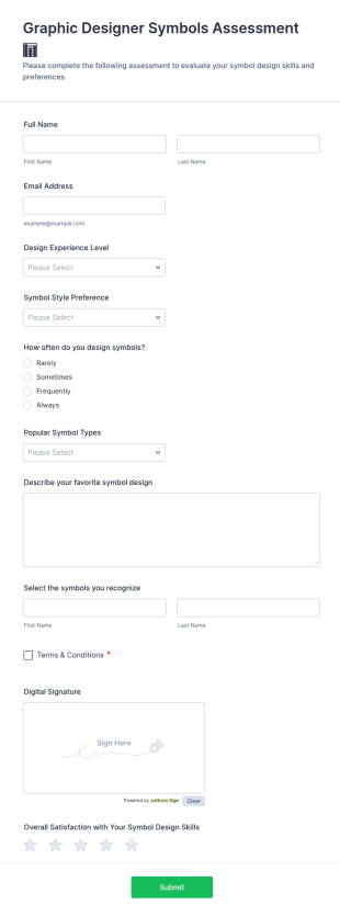 Graphic Designer Symbols Assessment 📊 Form Template