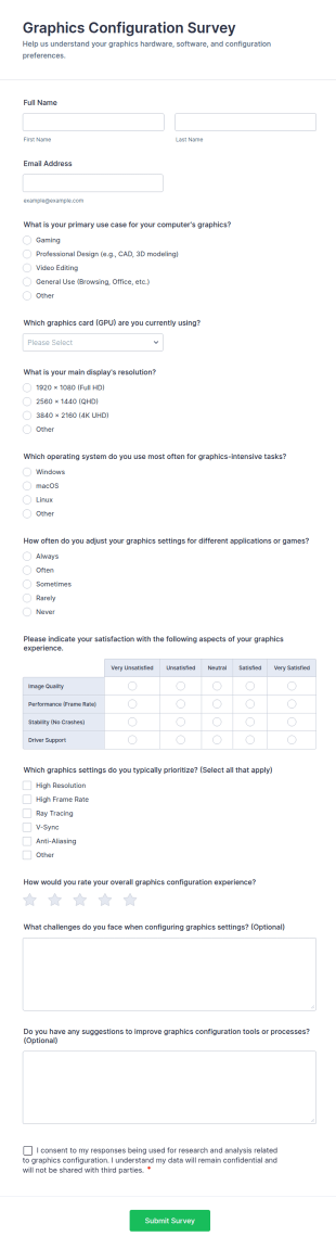 Graphics Configuration Survey Form Template
