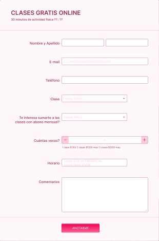 Gratis Actividad Física Online Form Template