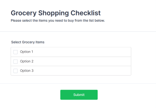 Grocery Shopping Checklist Form Template