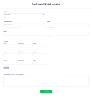 Großhandel Bestellformular