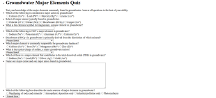 Groundwater Major Elements Quiz Form Template