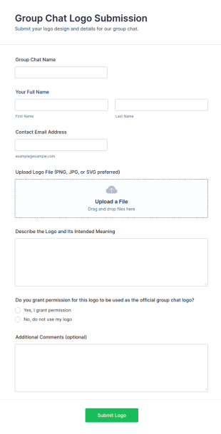 Group Chat Logo Submission Form Template
