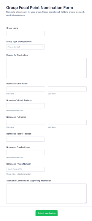 Group Focal Point Nomination Form Template