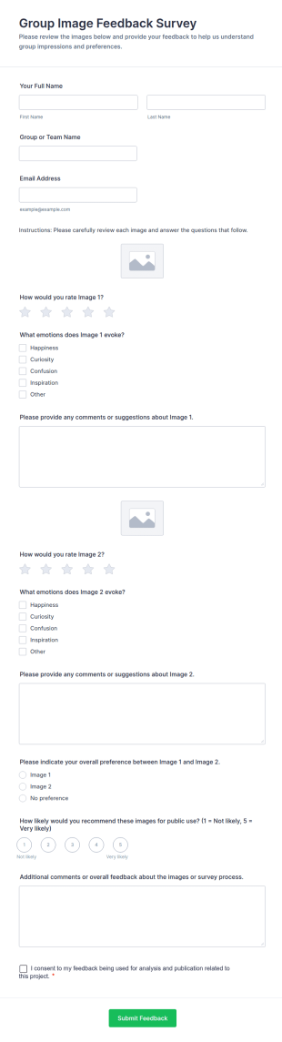 Group Image Feedback Survey Form Template