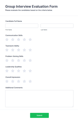 Group Interview Evaluation Form Template