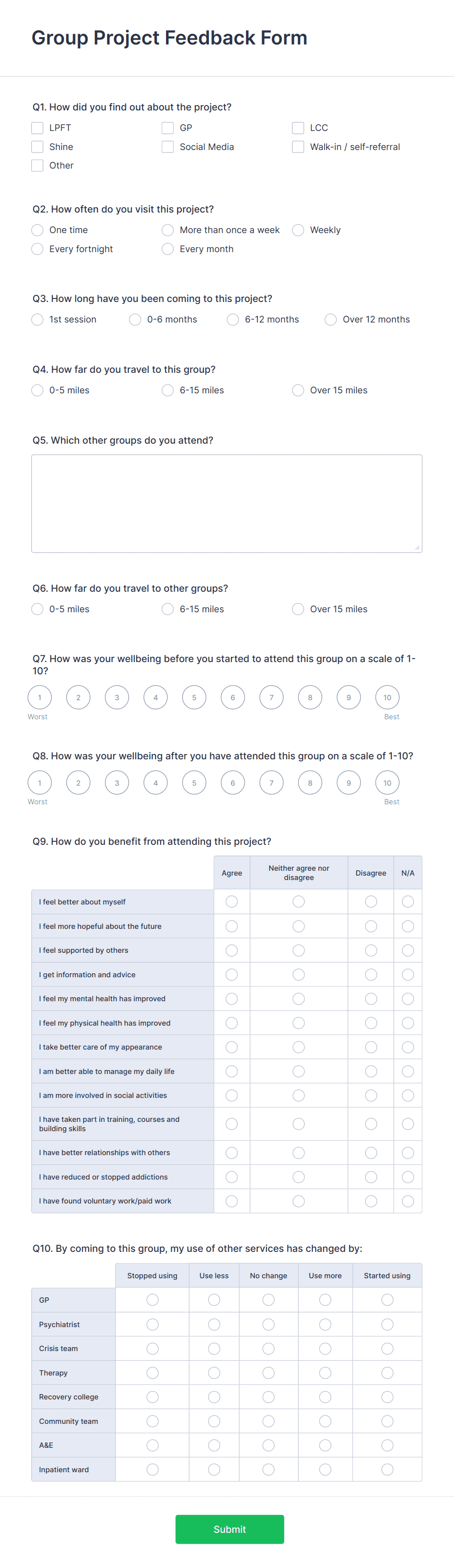 Group Project Feedback Form Template | Jotform