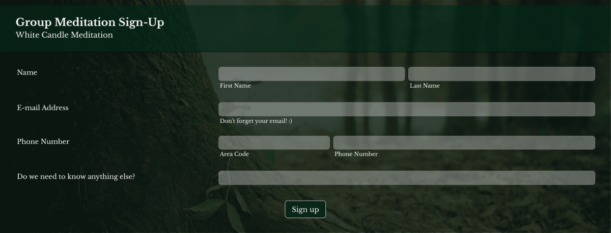 Group Session Sign-Up Form Template | Jotform