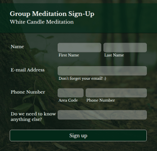 Group Session Sign Up Form Template