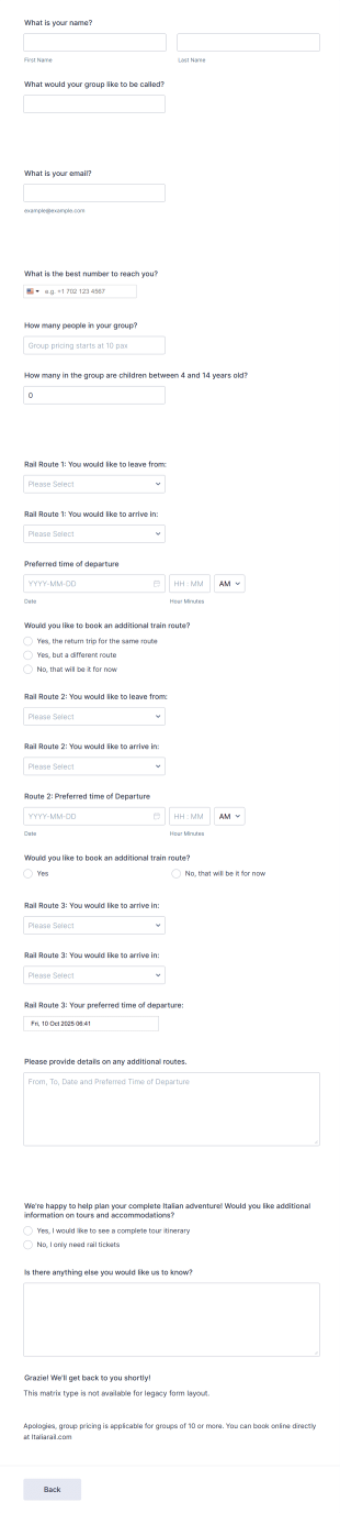Group Travel Arrangement Request Form Template