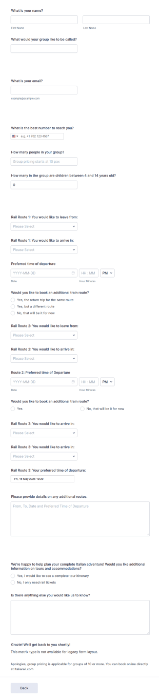 Group Travel Arrangement Request Form Template