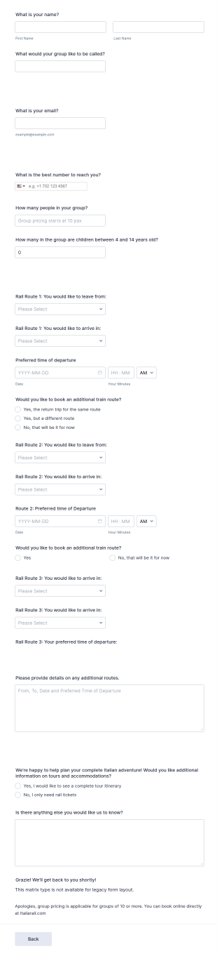 Group Travel Arrangement Request Form Template