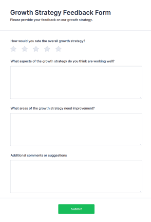 Growth Strategy Feedback Form Template