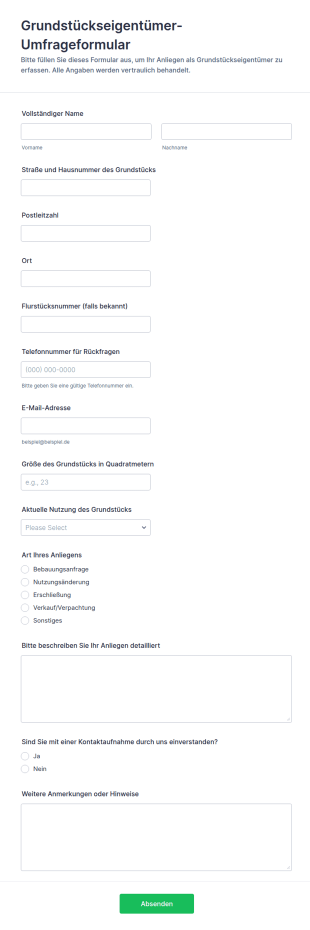 Grundstückseigentümer Umfrage
