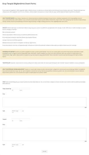 Grup Terapisi Bilgilendirme Onam Form Template