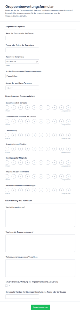 Gruppenbewertungsbogen