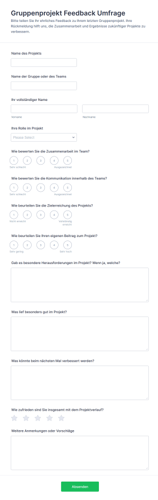 Gruppenprojekt Feedback Umfrage