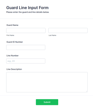 Guard Line Input Form Template