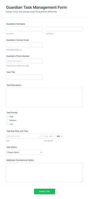 Guardian Task Management Form Template