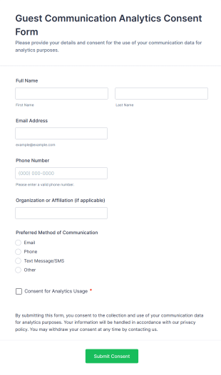 Guest Communication Analytics Consent Form Template