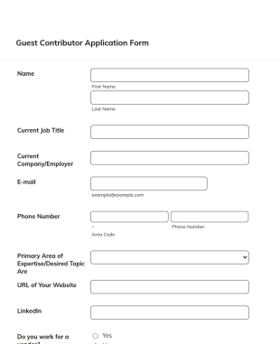 Guest Contributor Application Form Template