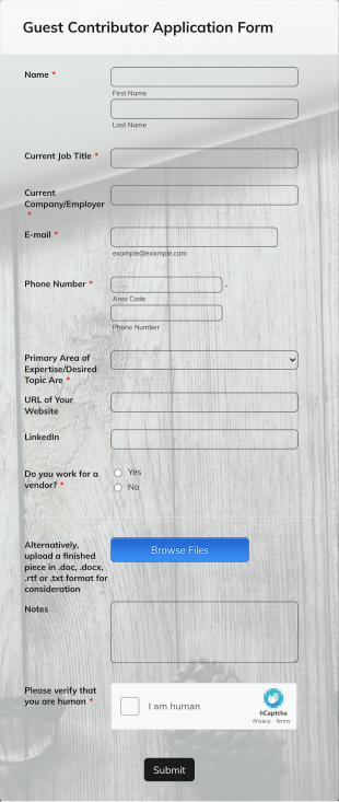 Guest Contributor Application Form Template