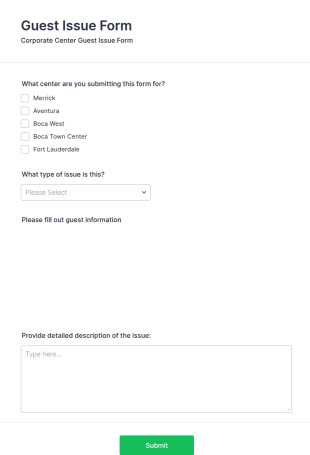 Guest Issue Form Template