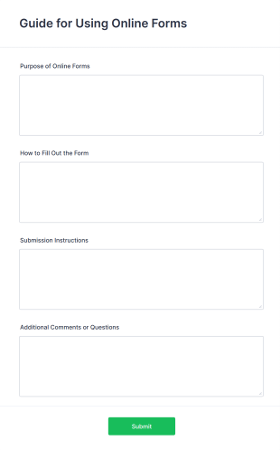 Guide For Using Online Form Template