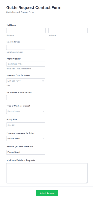 Guide Request Contact Form Template