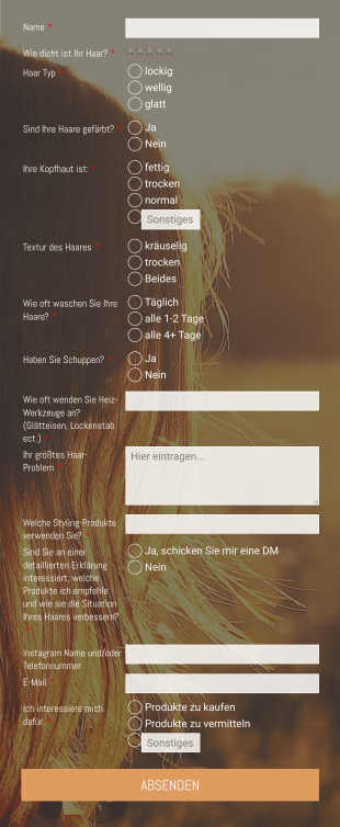 Haar Salon Kunden Fragebogen