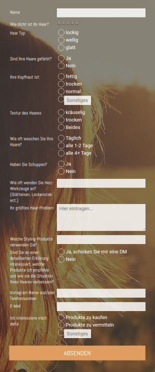 Haar Salon Kunden Fragebogen