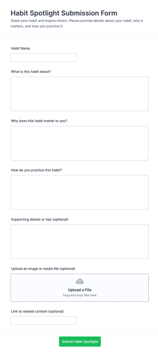 Habit Spotlight Submission Form Template