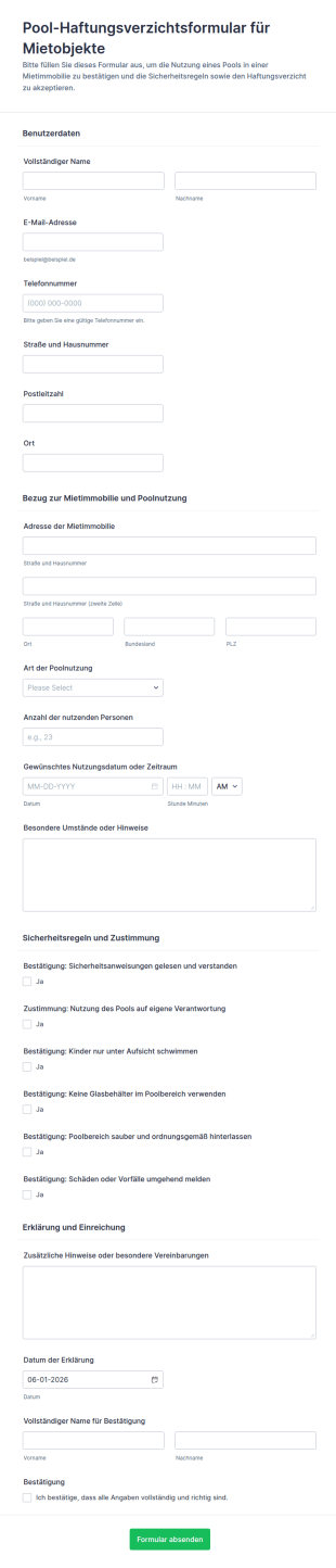 Haftungsverzicht Für Mietobjekt