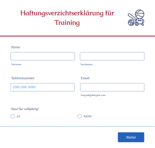 Haftungsverzichtserklärung Für Training
