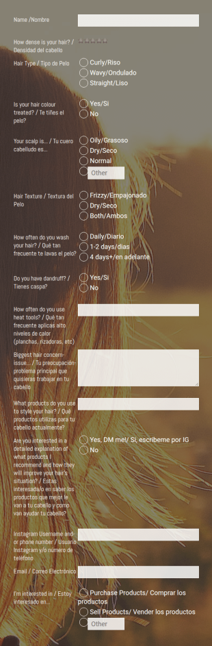 Hair Salon Client Questionnaire Form Template