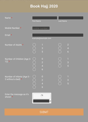 Hajj Booking Form Template