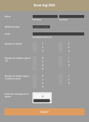 Hajj Booking Form Template
