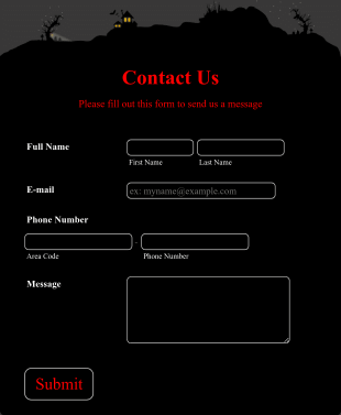 Halloween Contact Form Template